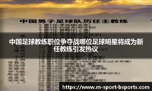 中国足球教练职位争夺战哪位足球明星将成为新任教练引发热议